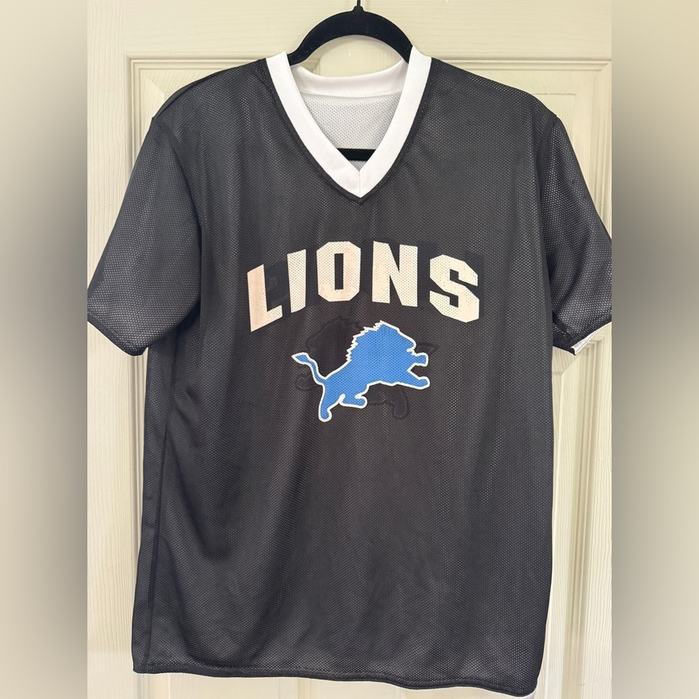 NFL White and Black reversible Detroit Lions Jersey sz M - Picture 11 of 12